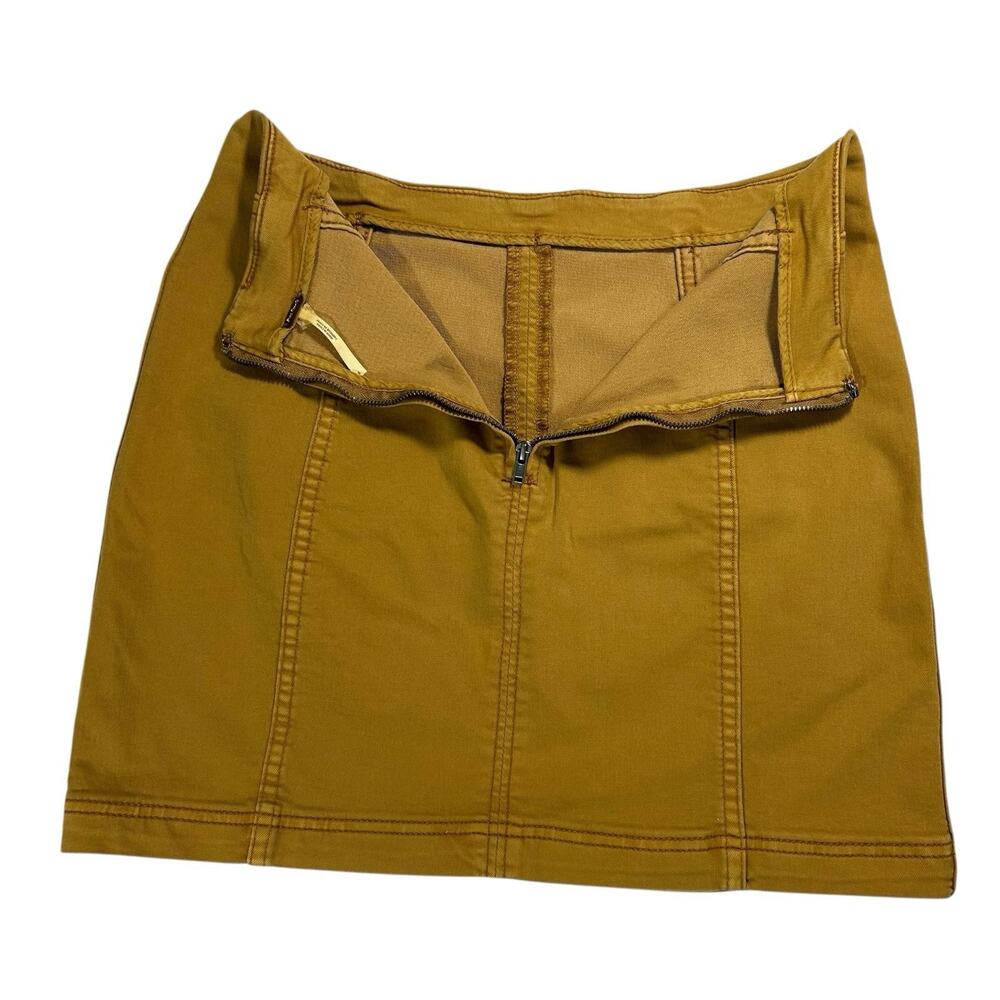 Free People Womens Sz 6 Modern Femme Golden Yellow Denim Skirt Mod Retro Boho - Picture 4 of 9